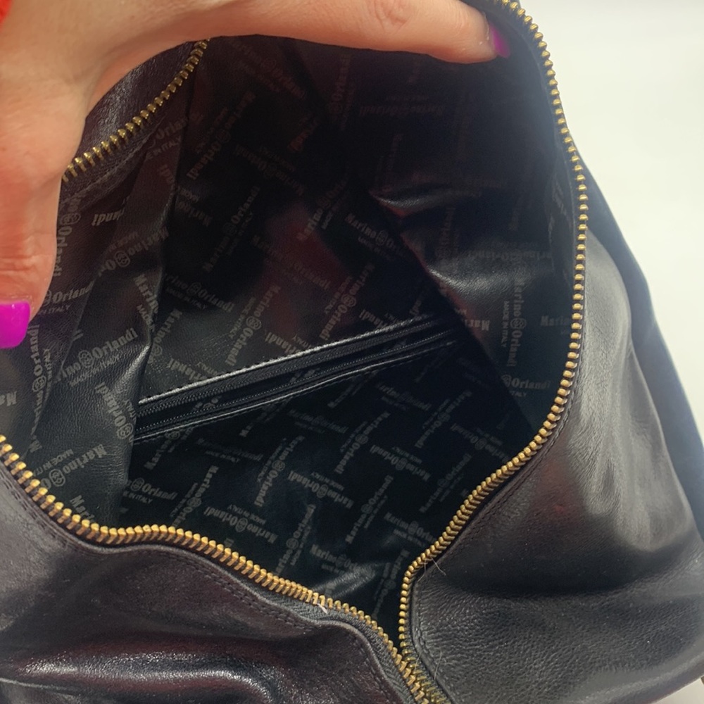 Marino Orlandi Stunning Black Gold Vintage Quality Leather Back Made in Italy - Picture 12 of 17